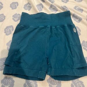 Free people movement Teal High-Waisted biker shorts